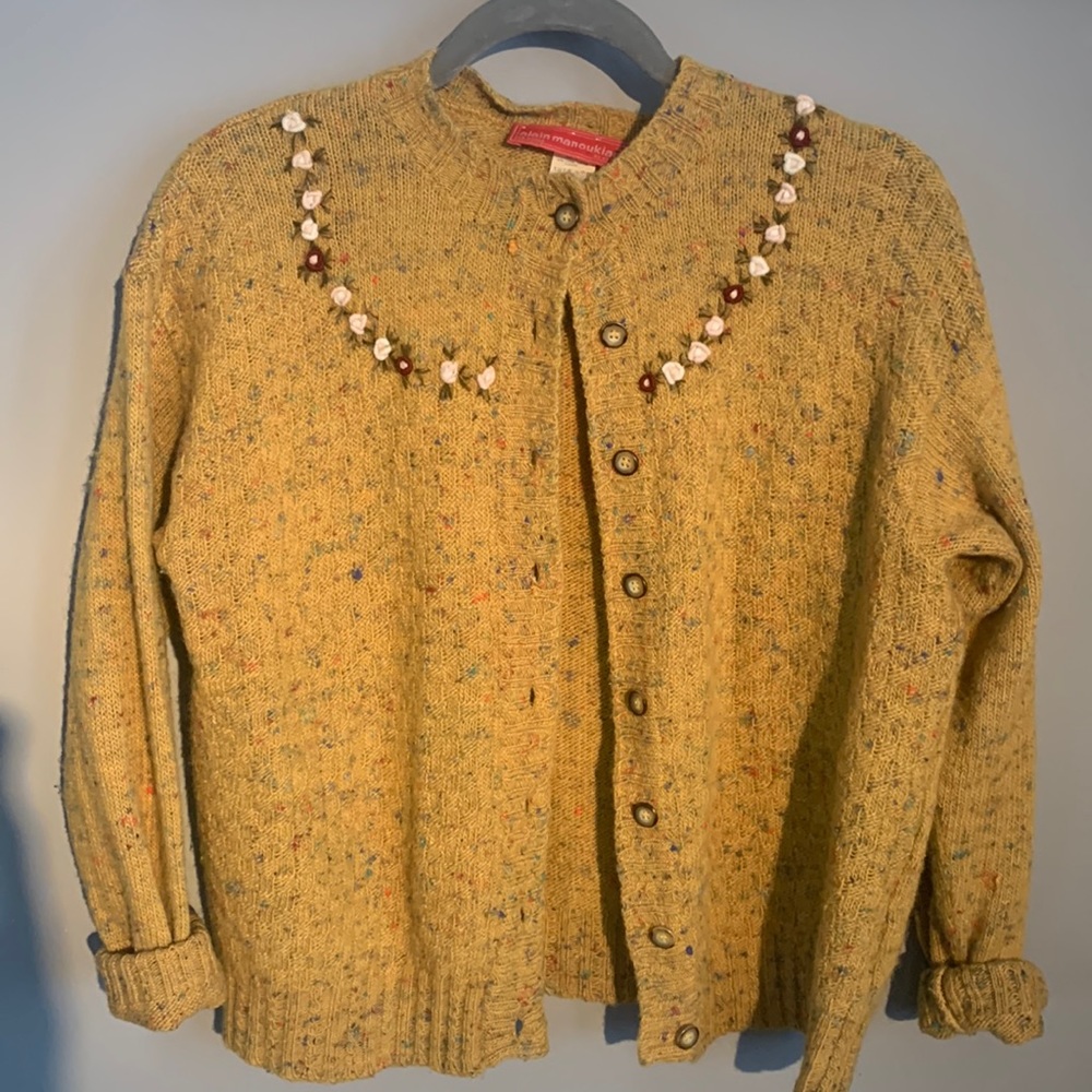 Wool cardigan sweater